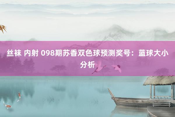 丝袜 内射 098期苏香双色球预测奖号：蓝球大小分析
