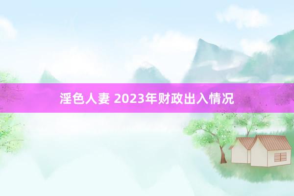 淫色人妻 2023年财政出入情况