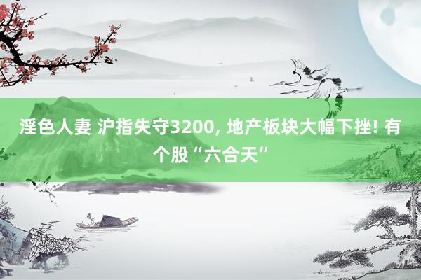 淫色人妻 沪指失守3200， 地产板块大幅下挫! 有个股“六合天”